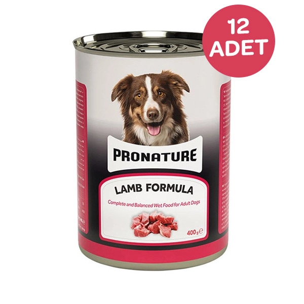 Pronature Kuzu Etli Ve Pirinçli Parça Etli Yetişkin Köpek Konservesi 400 Gr x 12 Adet - 1