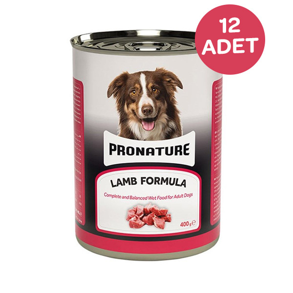 Pronature Kuzu Etli Ve Pirinçli Parça Etli Yetişkin Köpek Yaş Maması 400 Gr x 12 Adet - 1