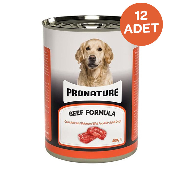 Pronature Sığır Etli Parça Etli Yetişkin Köpek Yaş Maması 400 Gr x 12 Adet - 1