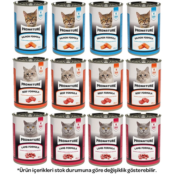 Pronature Tahılsız Karışık Kedi Yaş Maması 400 Gr X 12 Adet - 1