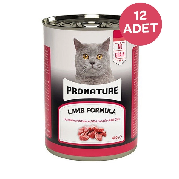 Pronature Tahılsız Kuzu Etli Ezme Yetişkin Kedi Konservesi 400 Gr x 12 Adet - 1