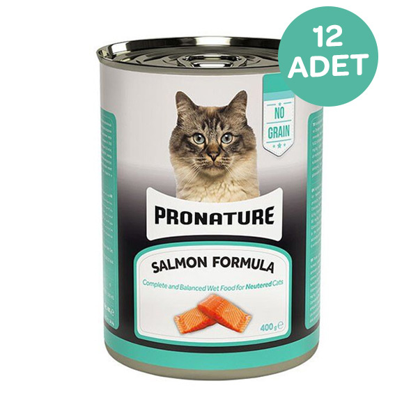 Pronature Tahılsız Sterilised Somonlu Ezme Kısırlaştırılmış Kedi Yaş Maması 400 Gr x 12 Adet - 1
