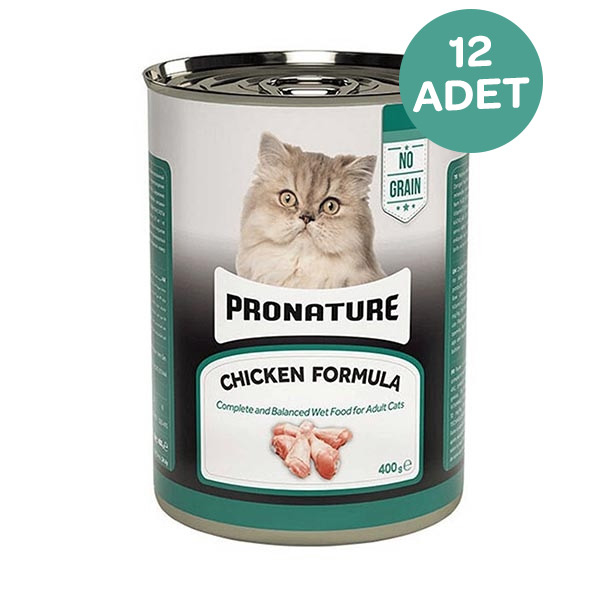 Pronature Tahılsız Tavuk Etli Ezme Yetişkin Kedi Yaş Maması 400 Gr x 12 Adet - 1