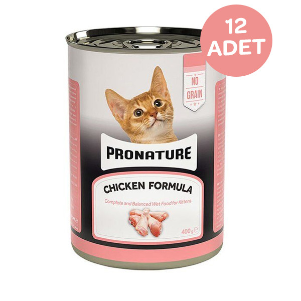 Pronature Tahılsız Tavuklu Ezme Yavru Kedi Yaş Maması 400 Gr x 12 Adet - 1