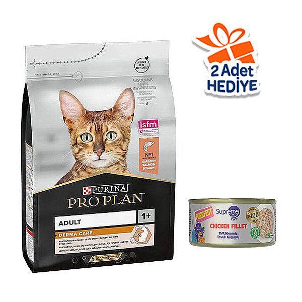 Pro Plan Derma Care Somonlu Tüy Yumağı Önleyici Yetişkin Kedi Maması 3 kg