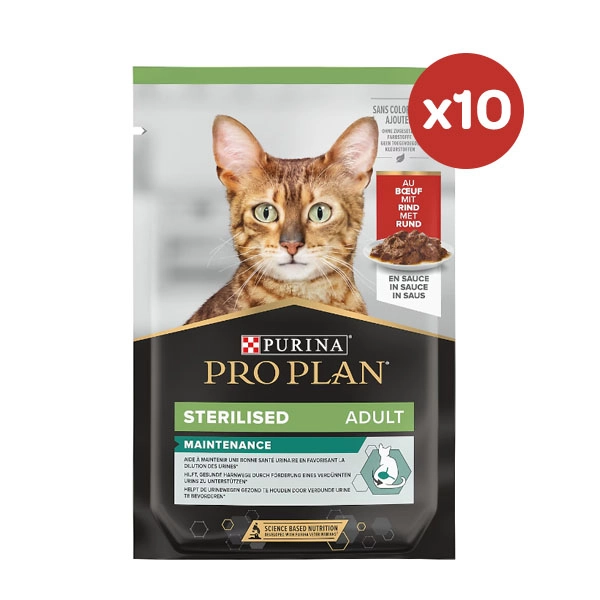 ProPlan Kısırlaştırılmış Sığır Etli Kedi Pouch 85 Gr x 10 - 1