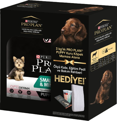 Pro Plan Küçük Irk Somonlu Yavru Köpek Maması 3 kg + Eğitim Pedi Hediyeli - 1