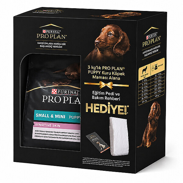 Pro Plan Küçük Irk Somonlu Yavru Köpek Maması 3 kg + Eğitim Pedi Hediyeli