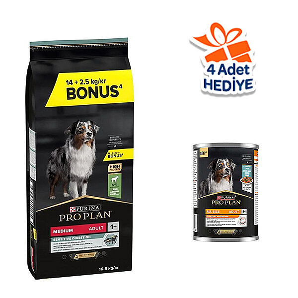 Pro Plan Sensitive Digestion Kuzu Etli Yetişkin Köpek Maması 14kg + 2,5 kg HEDİYE! - 2