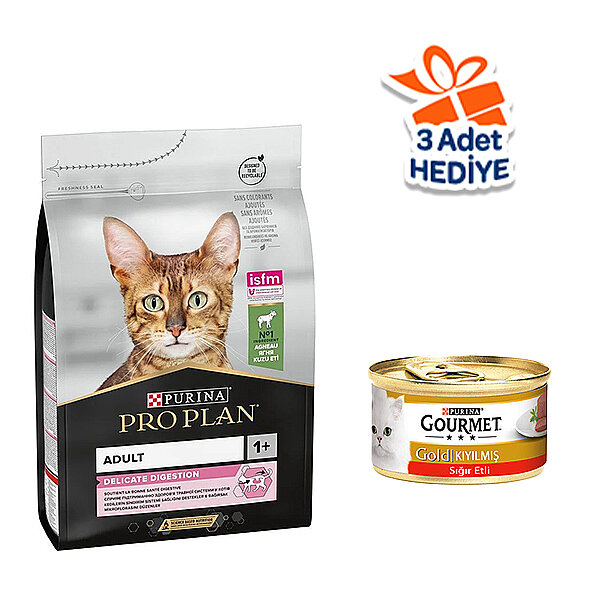 Pro Plan Delicate Kuzu Etli Seçici Yetişkin Kedi Maması 3 kg - 1