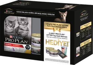 Pro Plan Yavru Kedi Maması 1.5 kg + 2 Adet Kitten Yaş Mama Hediyeli