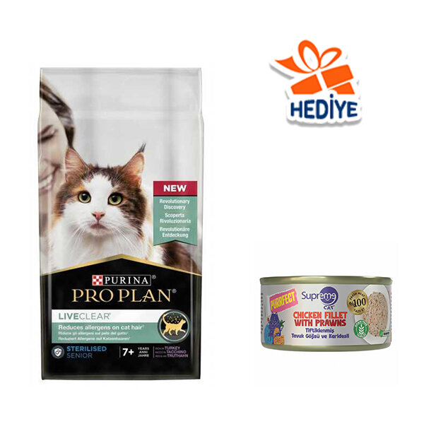 Pro Plan Live Clear Sterilised Hindili Kısırlaştırılmış Yaşlı Kedi Maması 1,4 kg - 2