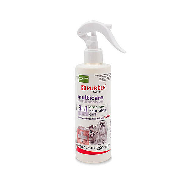 Purele Multicare Kedi ve Köpek Kuru Yıkama Tüy Bakım Spreyi 250 ml - 1
