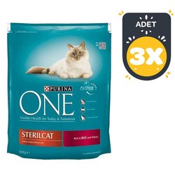 Purina One Sığır Etli Kısırlaştırılmış Kedi Maması 800 GR * 3 Adet