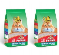 Quik İnce Taneli Kokulu Topaklanan Kedi Kumu 10 Lt * 2 Adet