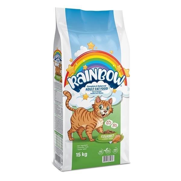 Rainbow Gourmet Renkli Taneli Tavuklu Yetişkin Kedi Maması 15 Kg - 1