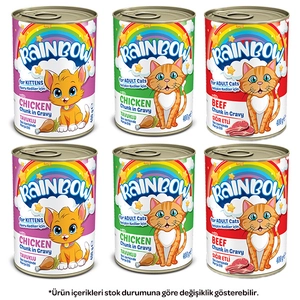 Rainbow Karışık Kedi Yaş Maması 400 gr X 6 Adet