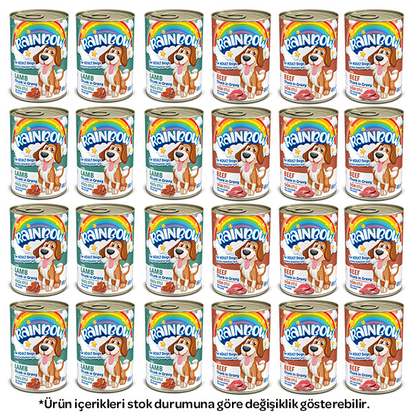 Rainbow Karışık Köpek Yaş Maması 400 gr X 24 Adet - 1