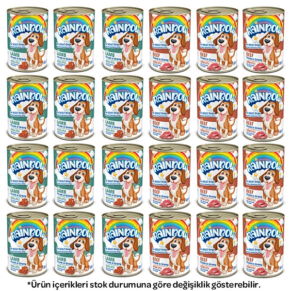 Rainbow Karışık Köpek Yaş Maması 400 gr X 24 Adet - 1