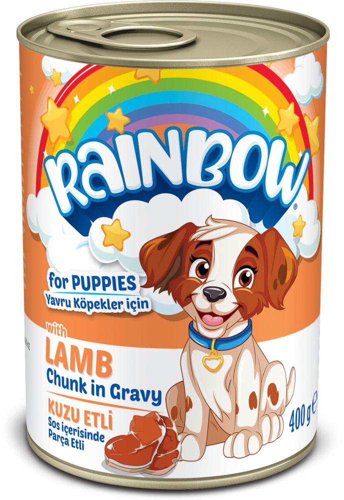 Rainbow Kuzulu Parça Etli Yavru Köpek Yaş Maması 400gr - 1