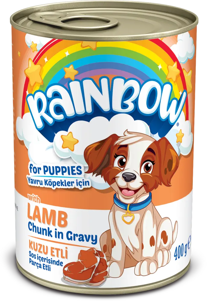 Rainbow Kuzulu Parça Etli Yavru Köpek Konservesi 400gr - 1
