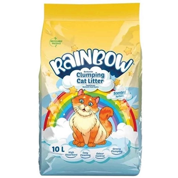 Rainbow Parfümlü Topaklanan Kedi Kumu 10 Lt - 1