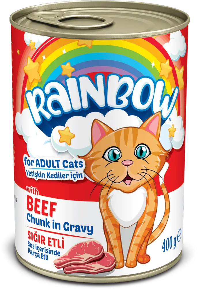 Rainbow Sığır Etli Parça Yetişkin Kedi Konservesi 400gr - 1