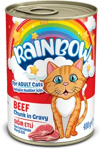 Rainbow Sığır Etli Parça Yetişkin Kedi Konservesi 400gr