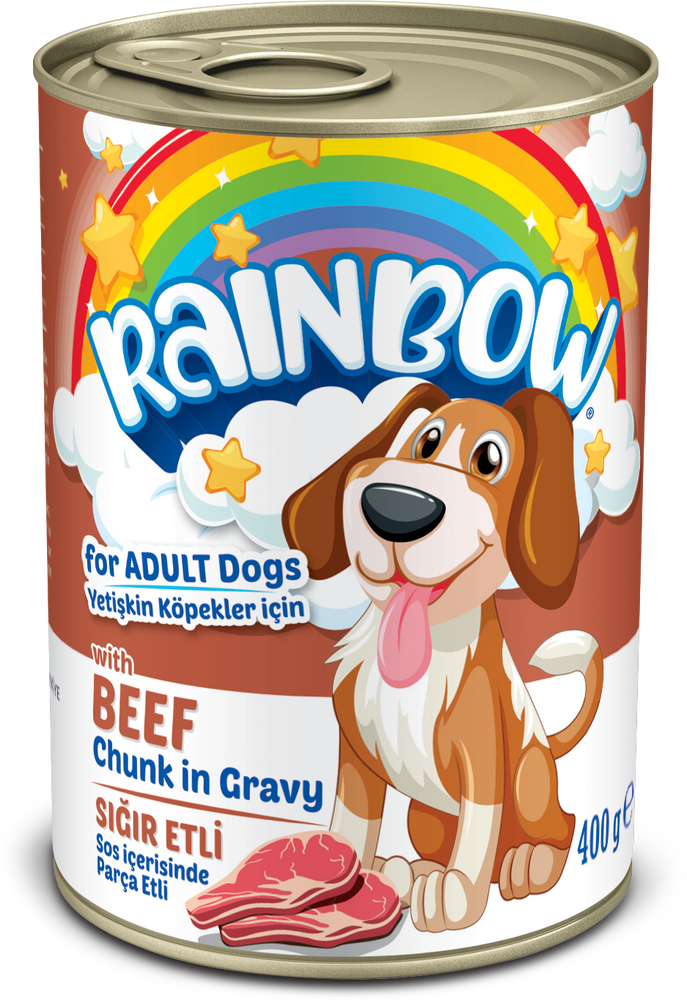 Rainbow Sığır Etli Parça Yetişkin Köpek Yaş Maması 400gr - 1