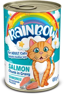 Rainbow Somonlu Parça Etli Yetişkin Kedi Konservesi 400gr