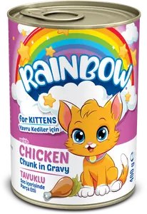 Rainbow Tavuklu Parça Etli Yavru Kedi Konservesi 400gr
