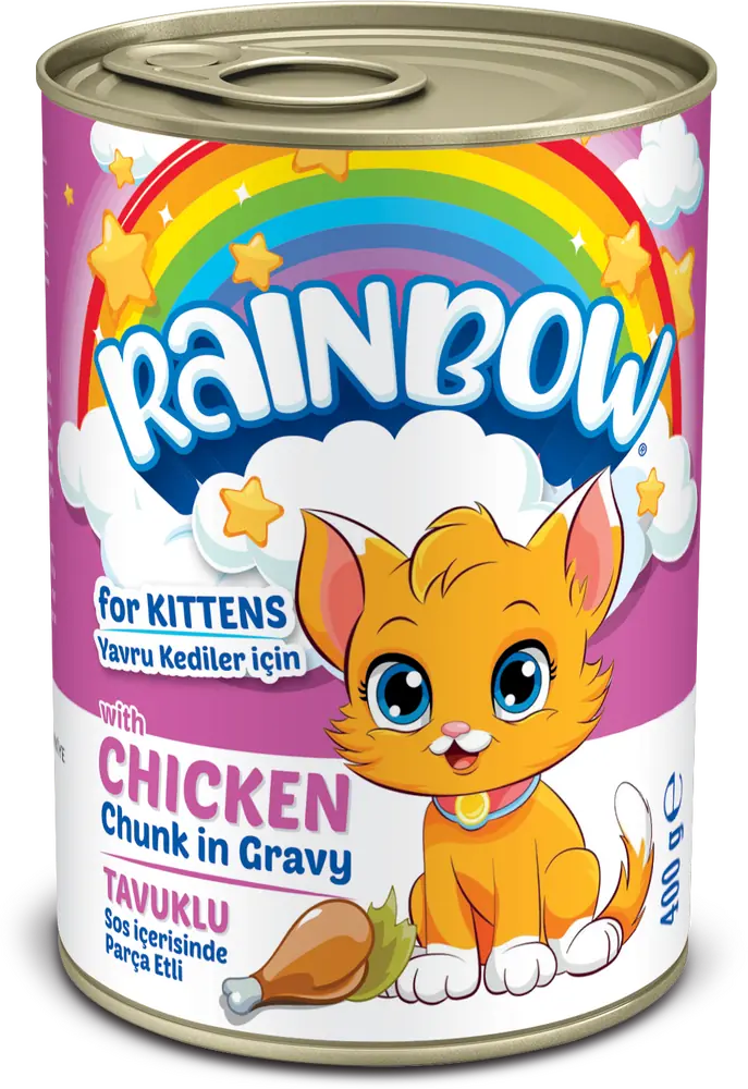Rainbow Tavuklu Parça Etli Yavru Kedi Konservesi 400gr - 1