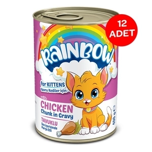 Rainbow Tavuklu Parça Etli Yavru Kedi Konservesi 400gr X 12 Adet