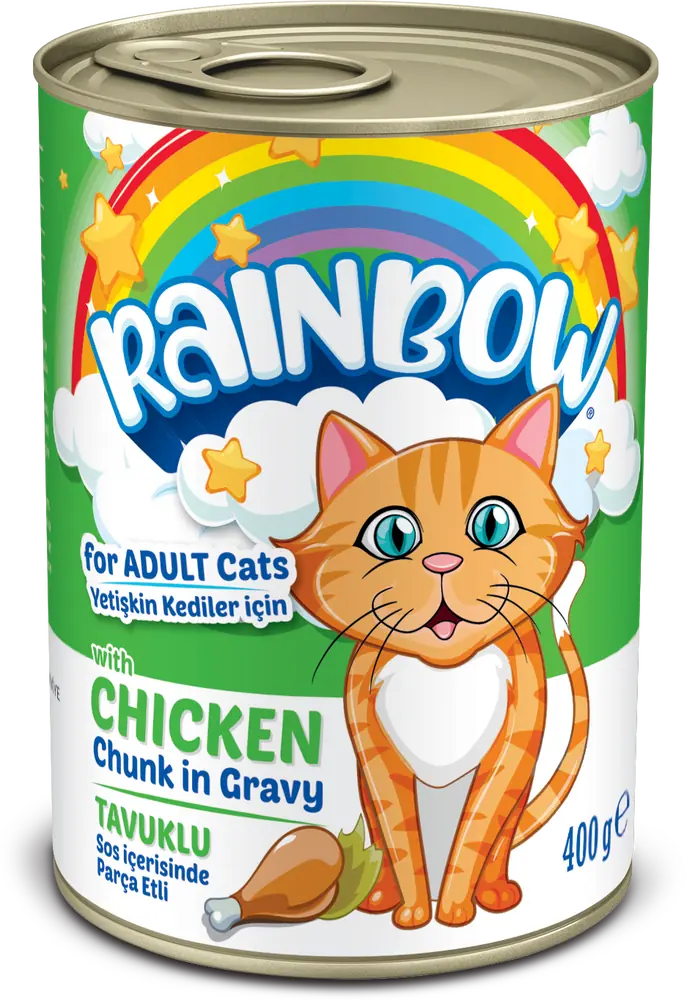 Rainbow Tavuklu Parça Etli Yetişkin Kedi Konservesi 400gr - 1