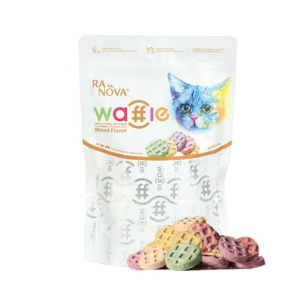 Ranova Kediler için Dondurularak Kurutulmuş Etli Waffle *60g (Karışık Lezzet) - 1