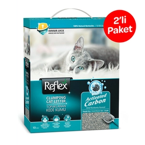 Reflex Aktif Karbonlu Topaklanan Kedi Kumu 10 LT x 2 Adet