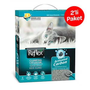 Reflex Aktif Karbonlu Topaklanan Kedi Kumu 6 LT x 2 Adet