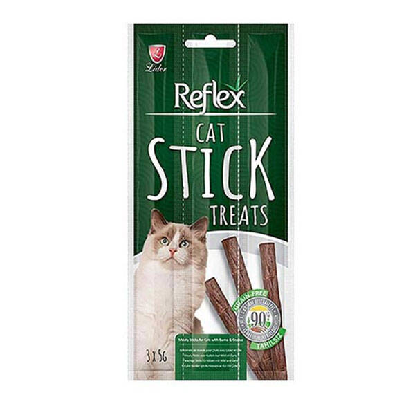 Reflex Av Etli ve Kazlı Tahılsız Kedi Ödül Çubuğu 15 g (3'lü) - 1