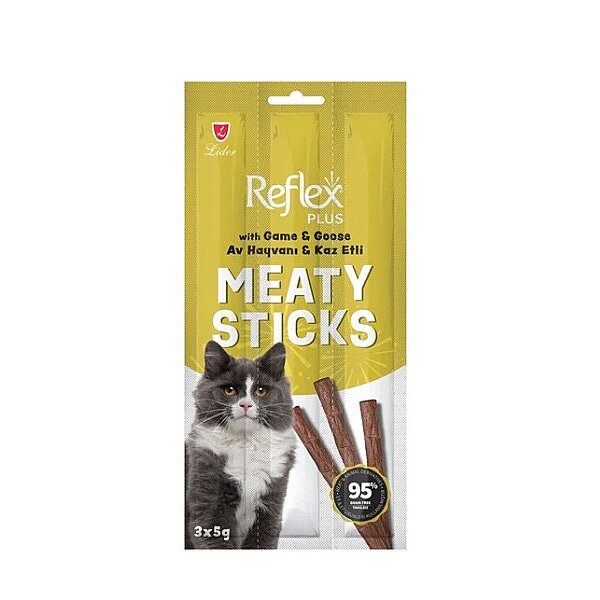 Reflex Av Etli ve Kazlı Tahılsız Kedi Ödül Çubuğu 15 g (3'lü) - 1
