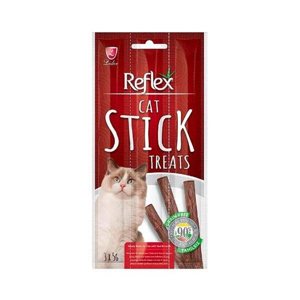 Reflex Biftekli ve Kuzulu Tahılsız Kedi Ödül Çubuğu 15 g (3'lü) - 1