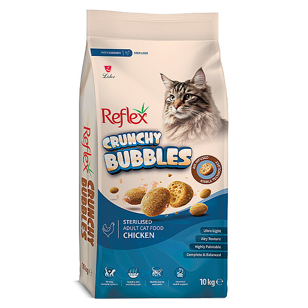 Reflex Crunchy Bubble Tavuklu Kısırlaştırılmış Yetişkin Kedi Maması 10 kg - 1