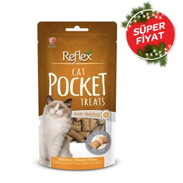 Reflex Pocket Anti Hairball Sığır Etli ve Maltlı Kedi Ödül Maması 60gr - 1