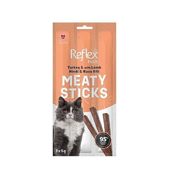 Reflex Hindili ve Kuzulu Tahılsız Kedi Ödül Çubuğu 15 g (3'lü)