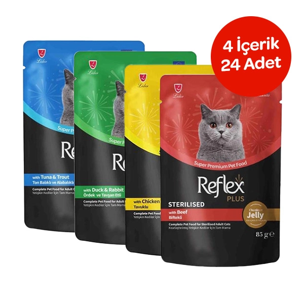 Reflex Karışık Soslu Kedi Yaş Maması Kedi Pouch 85 Gr X 24 Adet - 1
