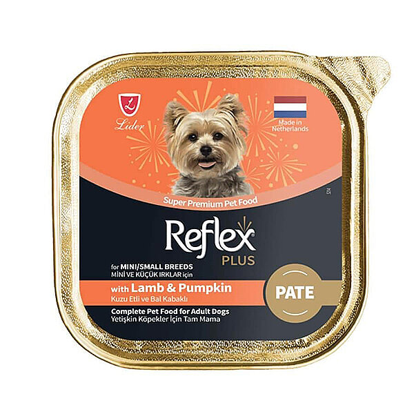 Reflex Plus Bal Kabaklı ve Kuzulu Küçük Irk Ezme Yetişkin Köpek Konservesi 85gr