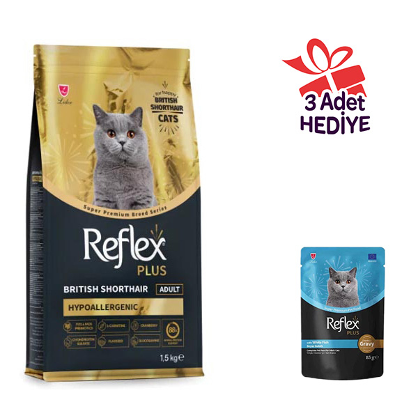 Reflex Plus Hipoalerjenik British Shorthair Yetişkin Kedi Maması 1,5 kg - 1
