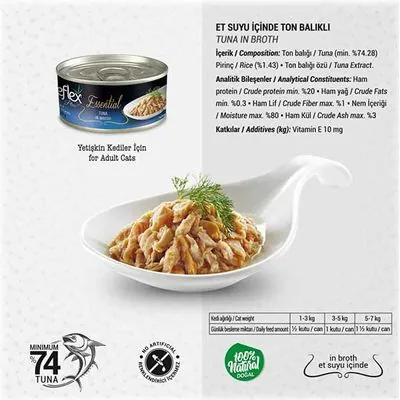 Reflex Plus Essential Atlantik Ton Balıklı Kedi Konservesi 70gr - 2