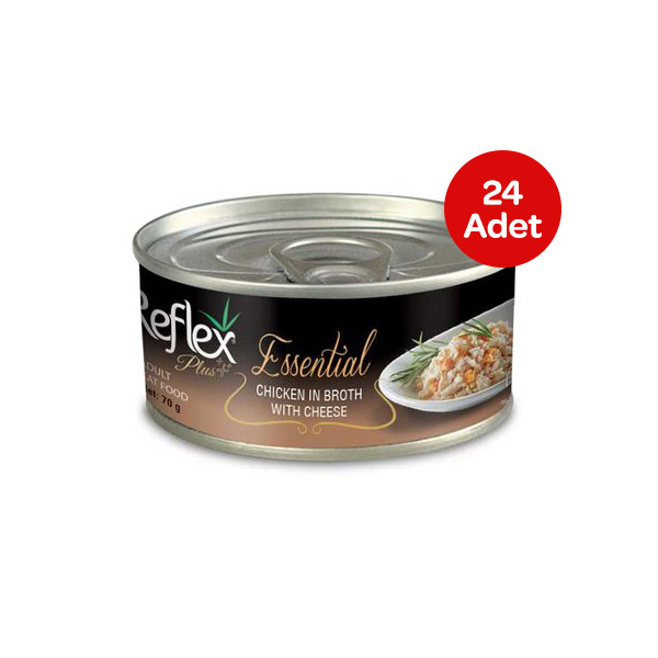 Reflex Plus Essential Tavuklu ve Peynirli Yetişkin Kedi Yaş Maması 70 g (24 Adet) - 1