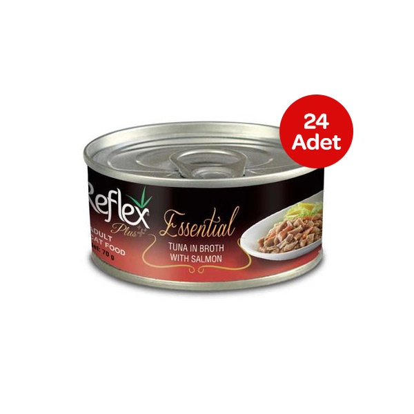 Reflex Plus Essential Ton Balıklı ve Somonlu Kedi Konservesi 70gr X 24 Adet - 1