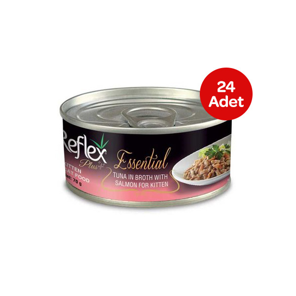 Reflex Plus Essential Ton Balıklı ve Somonlu Yavru Kedi Yaş Maması 70gr X 24 Adet - 1